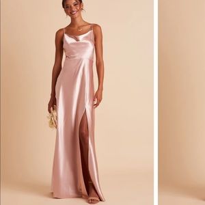 Birdy Grey - Lisa Satin Long Rose Gold Dress